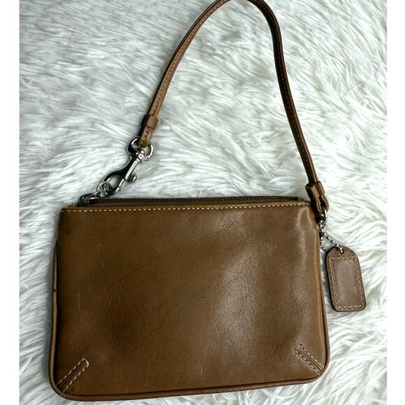 y2k COACH Leather Brown Wristlet - Picture 2 of 9